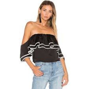Lovers & Friends Dancer Ruffle Crepe Crop Top